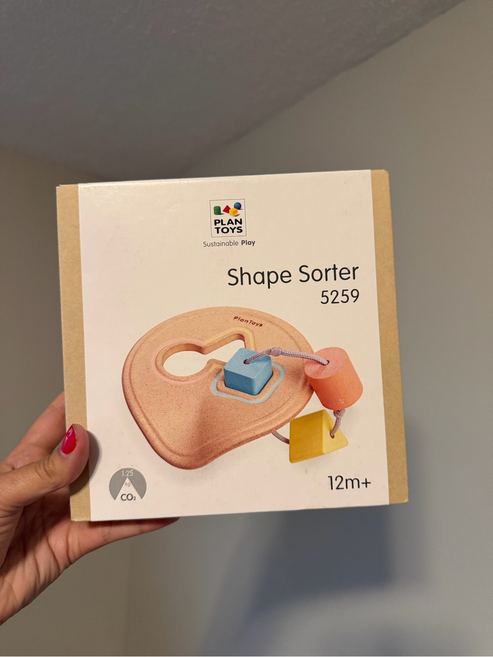 Beige Shape Sorter for Toddlers - Pastel Shapes